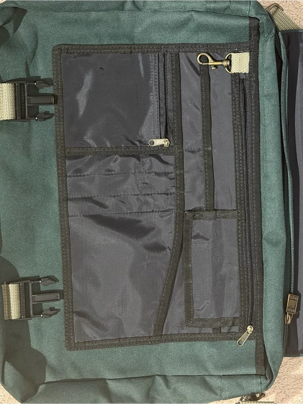 North West Collection Messenger Bag Green Tan Adjustable Strap